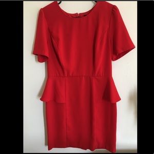 Forever 21 Red Peplum Dress Large Work or Party